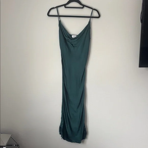 Wilfred Deep Teal Satin Cowl Neck dress size small - Picture 9 of 11